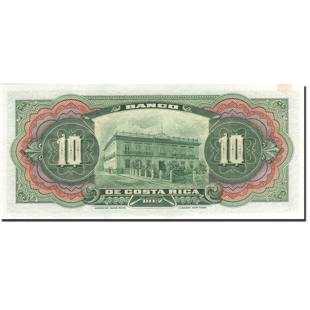 Banknote, Costa Rica, 10 Colones, 1901, 1901-1908, KM:S174r, UNC(63)