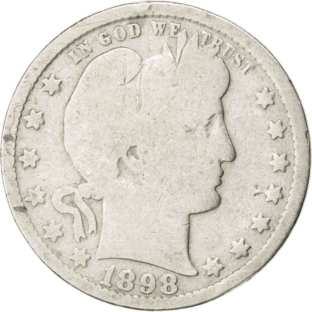 UNITED STATES, Barber Quarter, Quarter, 1898, U.S. Mint, KM #114, VG(8-10),...