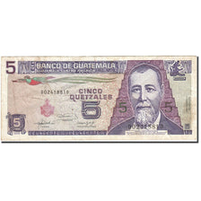Banknote, Guatemala, 5 Quetzales, 1989-1990, 1992-02-14, KM:74c, VF(20-25)