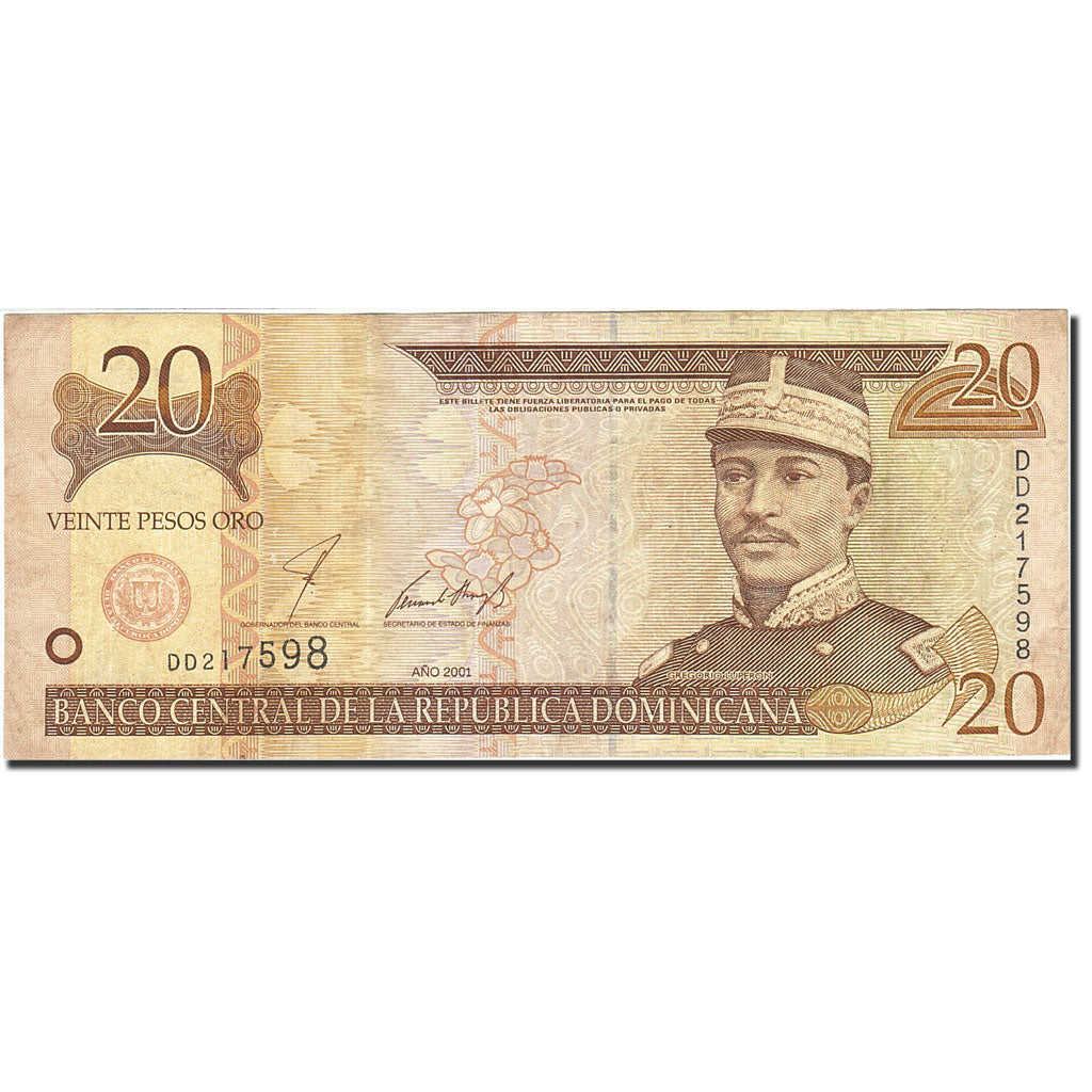 Banknote, Dominican Republic, 20 Pesos Oro, 2001-2002, 2001, KM:169a, EF(40-45)