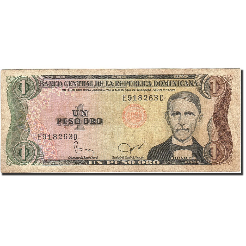 Billete, 1 Peso Oro, 1977-1980, República Dominicana, KM:117a, 1980-1982, BC