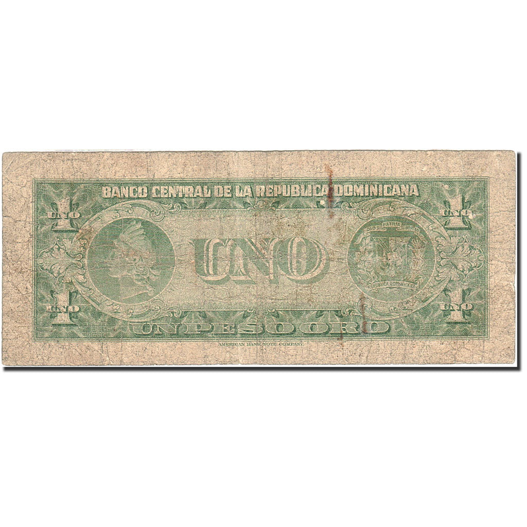 Dominican Republic, 1 Peso Oro, 1962, KM:91a, Undated (1962-1963), VG(8-10)