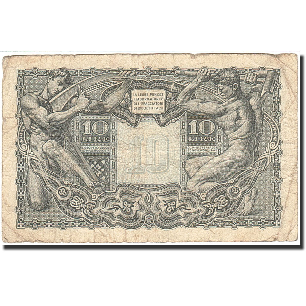 Billet, Italie, 10 Lire, 1944, 1944-11-23, KM:32c, B+