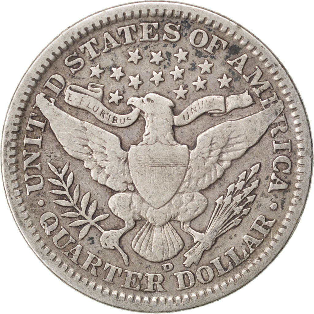 Etats-Unis, Barber Quarter Dollar 1909 Denver, KM 114