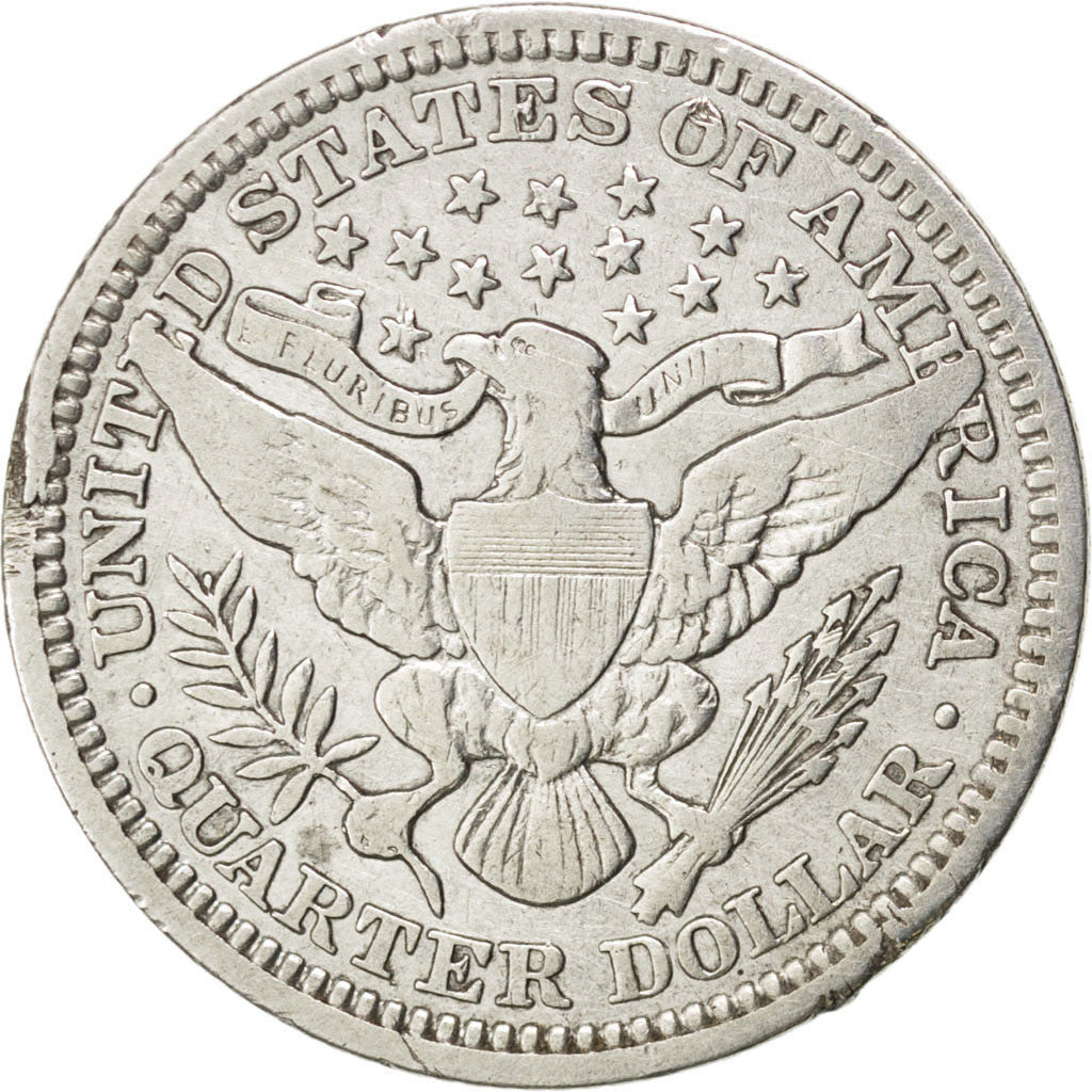 Coin, United States, Barber Quarter, Quarter, 1910, U.S. Mint, Philadelphia