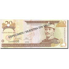 Rep Dominicana, 20 Pesos Oro, 2001-2002, SPECIMEN, KM:166s, 2000, UNC
