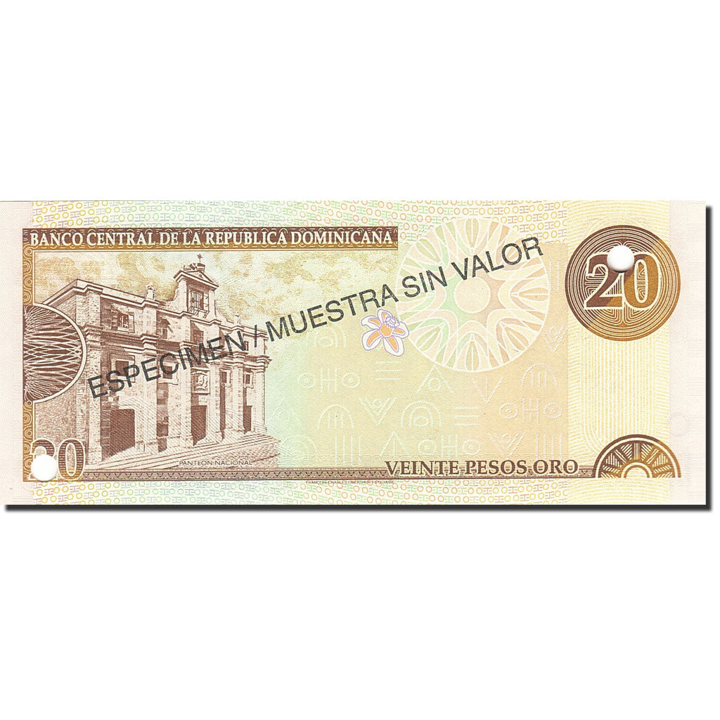 Dominican Republic, 20 Pesos Oro, 2001-2002, KM:166s, 2000, SPECIMEN, UNC(65-70)
