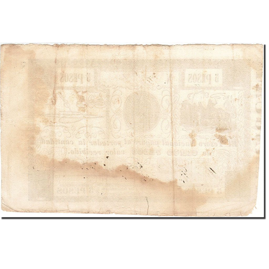 Banknote, Paraguay, 5 Pesos, 1862, Undated (1862), KM:17, EF(40-45)