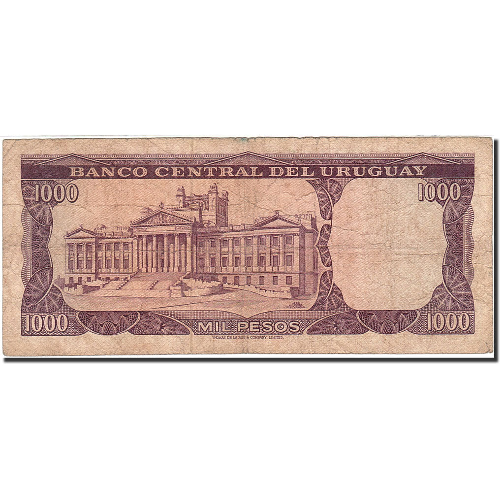Uruguay, 1000 Pesos, 1967, KM:49a, Undated (1967), VF(20-25)