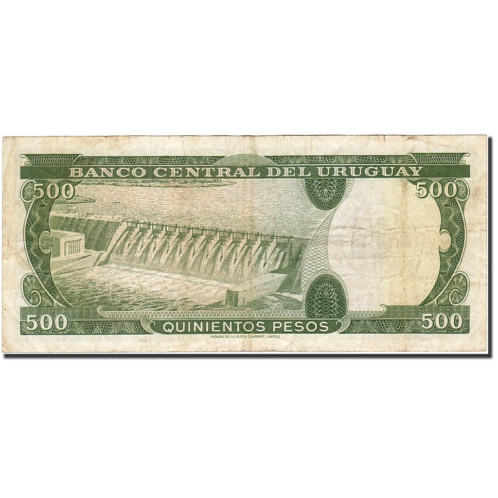 Billet, Uruguay, 0.50 Nuevo Peso on 500 Pesos, 1975, Undated (1975), KM:54, TB