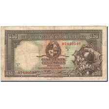 Uruguay, 50 Centesimos, 1935, KM:27A, 1935-08-14, MB+