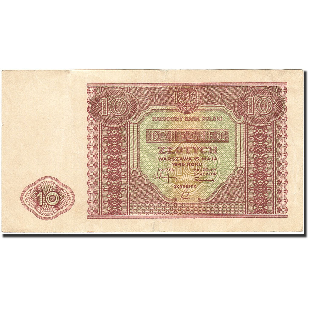Poland, 10 Zlotych, 1946, 1946-05-15, KM:126, EF(40-45)