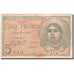 Algeria, 5 Francs, 1944-1945, KM:94a, 1944-02-08, RC+