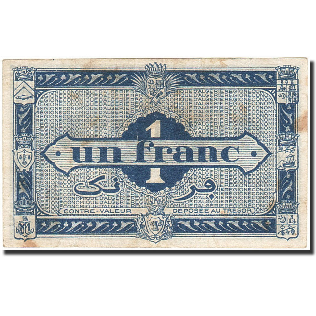 Banknote, Algeria, 1 Franc, 1944, 1944-01-31, KM:101, VF(20-25)
