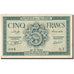 Algeria, 5 Francs, 1942-43, 1942-11-16, KM:91, EF(40-45)