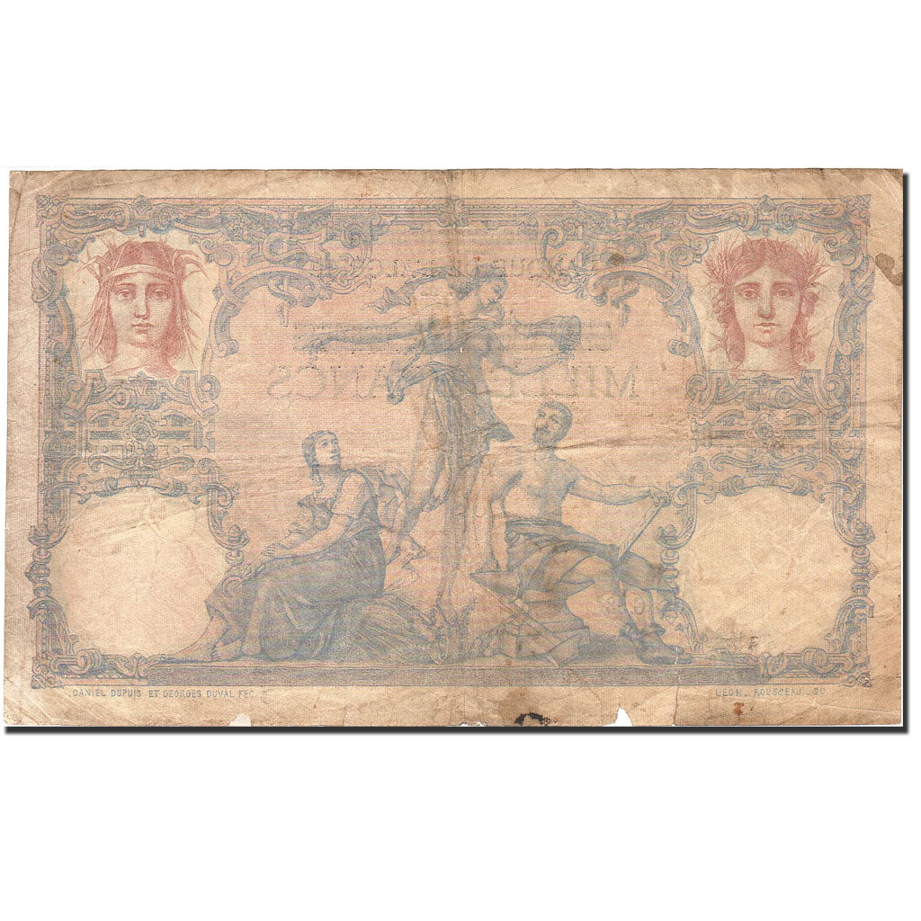Tunisia, 1000 Francs on 100 Francs, Undated (1942), Undated (1942-1943), KM:31