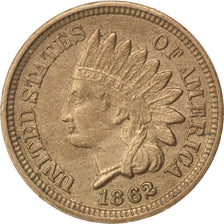 United States, 1 Cent, 1862, KM #90, AU(55-58), Copper-nickel, 4.70