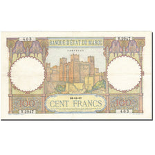 Morocco, 100 Francs, 1928-1929, 1947-10-28, KM:20, EF(40-45)