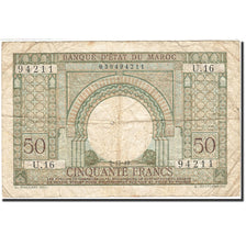 Morocco, 50 Francs, 1948-1951, 1949-12-02, KM:44, VG(8-10)