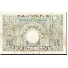 Biljet, Marokko, 50 Francs, 1936-1938, 1947-10-28, KM:21, TB