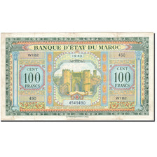 Banknote, Morocco, 100 Francs, 1928-1929, 1943-05-01, KM:27A, AU(50-53)