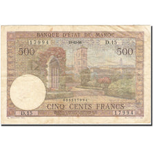 Billet, Maroc, 500 Francs, 1948-1951, 1956-12-19, KM:46, TTB