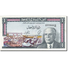 Billete, 1 Dinar, 1965-1969, Túnez, KM:63a, 1965-06-01, EBC