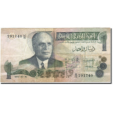 Banknot, Tunisia, 1 Dinar, 1973, 1973-10-15, KM:70, EF(40-45)