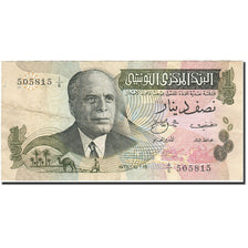 Banknote, Tunisia, 1/2 Dinar, 1973, 1973-10-15, KM:69a, EF(40-45)