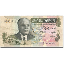 Geldschein, Tunesien, 1/2 Dinar, 1973, 1973-10-15, KM:69a, SS