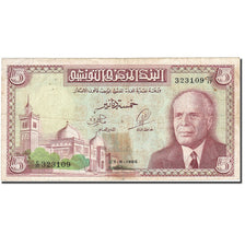Banknote, Tunisia, 5 Dinars, 1965-1969, 1965-06-01, KM:64a, VF(20-25)