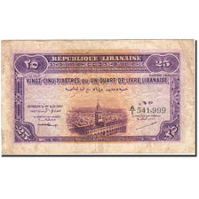 Lebanon, 25 Piastres, 1942, 1942-08-01, KM:36, VF(20-25)