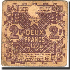 Morocco, 2 Francs, 1944, 1944-04-06, KM:43, VF(20-25)