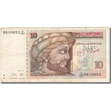 Billet, Tunisie, 10 Dinars, 1992-1997, 1994-11-07, KM:87, TB
