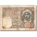 Tunisia, 5 Francs, 1921-1926, KM:8a, 1925-08-05, VF(20-25)