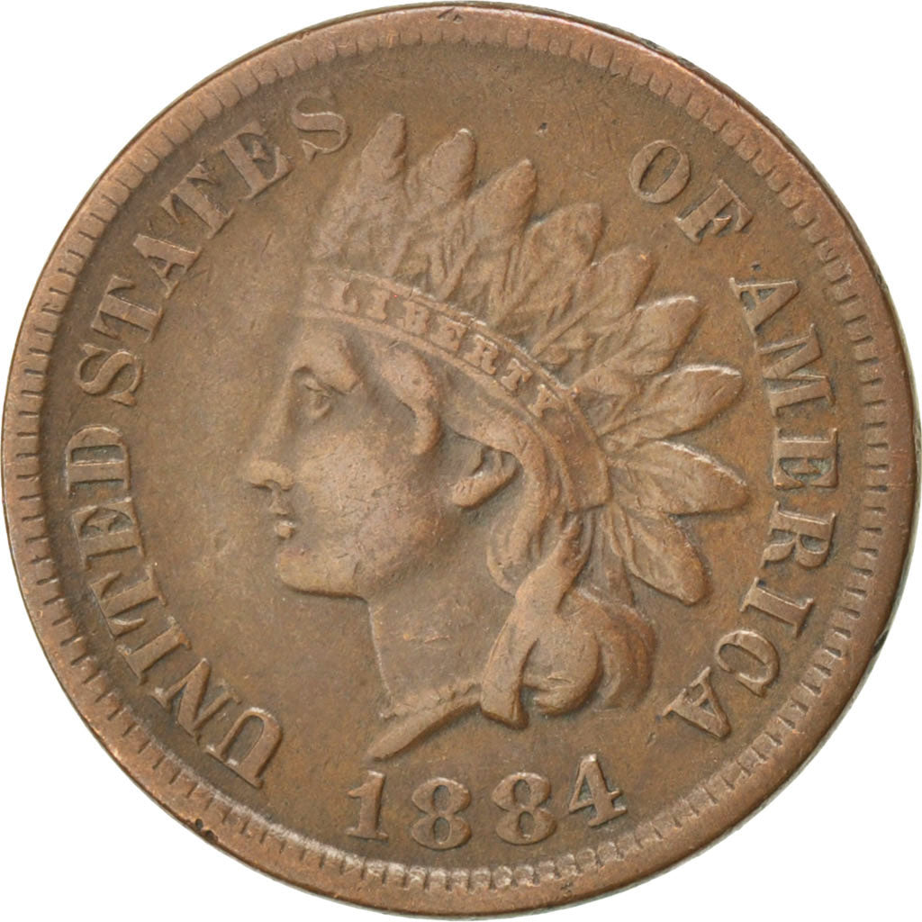 UNITED STATES, Indian Head Cent, Cent, 1884, U.S. Mint, KM #90a, EF(40-45),...