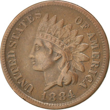 UNITED STATES, Indian Head Cent, Cent, 1884, U.S. Mint, KM #90a, EF(40-45),...