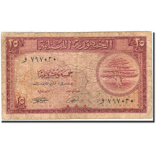 Lebanon, 25 Piastres, 1948, KM:42, 1948-1950, B+