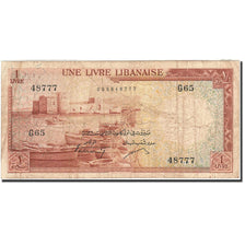 Lebanon, 1 Livre, 1952-1956, 1952, KM:55a, VF(20-25)
