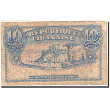 Lebanon, 10 Piastres, 1942, KM:41, 1948-01-12, VF(20-25)