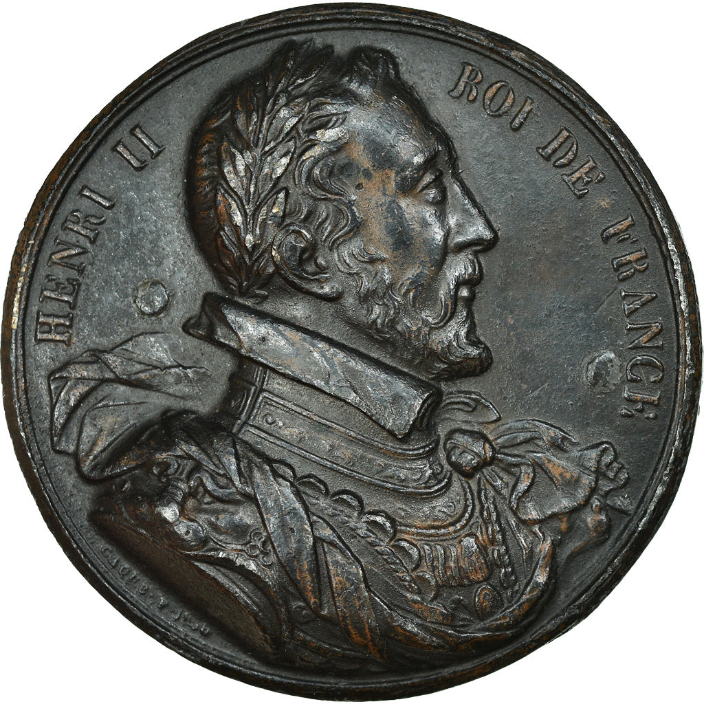 Francia, medalla, Roi de france, Henri II, History, Caqué, MBC, Bronzed Tin