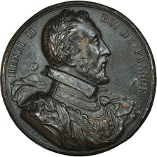 Francia, medalla, Roi de france, Henri II, History, Caqué, MBC, Bronzed Tin