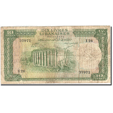 Lebanon, 10 Livres, 1952-1956, KM:57a, 1956-1963, VF(20-25)