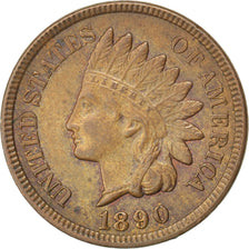 UNITED STATES, Indian Head Cent, Cent, 1890, U.S. Mint, KM #90a, AU(55-58),...