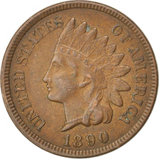 UNITED STATES, Indian Head Cent, Cent, 1890, U.S. Mint, KM #90a, AU(55-58),...