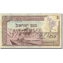 Israel, 5 Lirot, 1955, 1955, KM:26a, S+
