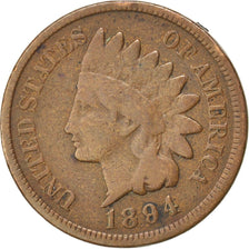 Stati Uniti, Indian Head Cent, Cent, 1894, Philadelphia, MB, Bronzo, KM:90a
