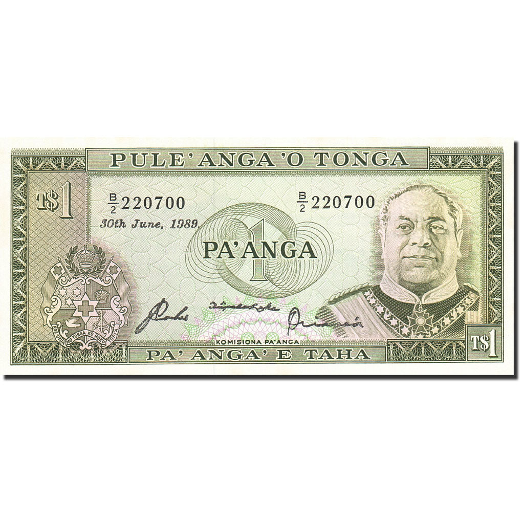 Banknote, Tonga, 1 Pa'anga, 1974-1985, 1989-06-30, KM:19c, UNC(63)