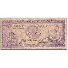 Billet, Tonga, 5 Pa'anga, 1974-1985, 1987-09-28, KM:21c, B+