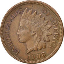 UNITED STATES, Indian Head Cent, Cent, 1908, U.S. Mint, KM #90a, AU(55-58),...